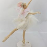 Μπαλαρίνα Νεράιδα, λευκή με ροζ φτερά - 3