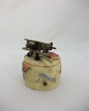 Κουτάκι στρογγυλό για μικροαντικείμενα, με σχέδιο αεροπλάνο
