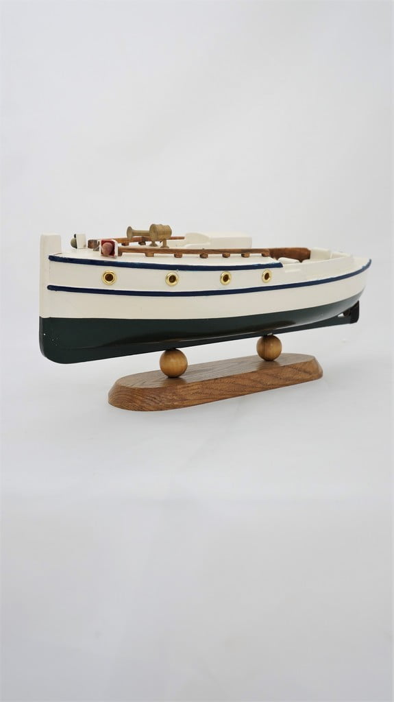 Διακοσμητικό σκάφος ξύλινο με βάση - 1