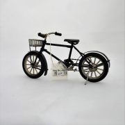 Μεταλλική μινιατούρα ποδήλατο μαύρο με καλαθάκι - 3