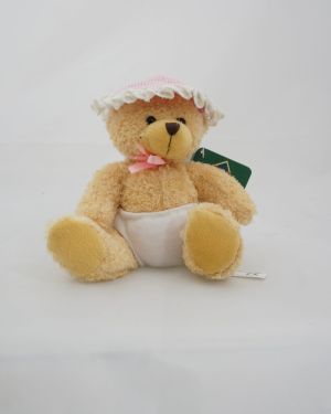 Λούτρινο αρκουδάκι με πάνα και ροζ καπελάκι Friendlies