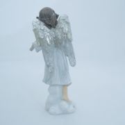 Κεραμικό αγγελάκι με ασημί φτερά, βιολί - 2