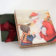 Χριστουγεννιάτικο χάρτινο τετράγωνο κουτάκι με κορδέλα - 2