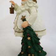 Χριστουγεννιάτικο διακοσμητικό, Άγιος Βασίλης με λευκή φορεσιά και δέντρο - 3