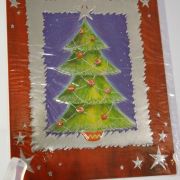 Χριστουγεννιάτικη κάρτα δέντρο κόκκινα στολίδια - 1