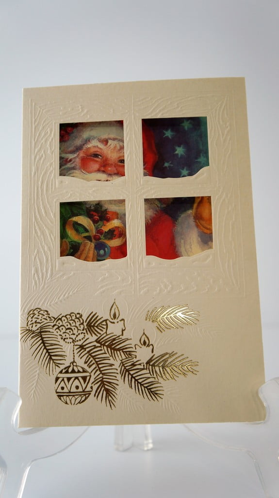 Χριστουγεννιάτικη κάρτα Άγιος Βασίλης παράθυρο - 1