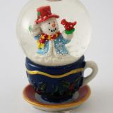Χριστουγεννιάτικο διακοσμητικό, χιονόμπαλα χιονάνθρωπος - 1