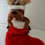 Χριστουγεννιάτικη διακοσμητική μπότα, σκυλάκι 55εκ - 1