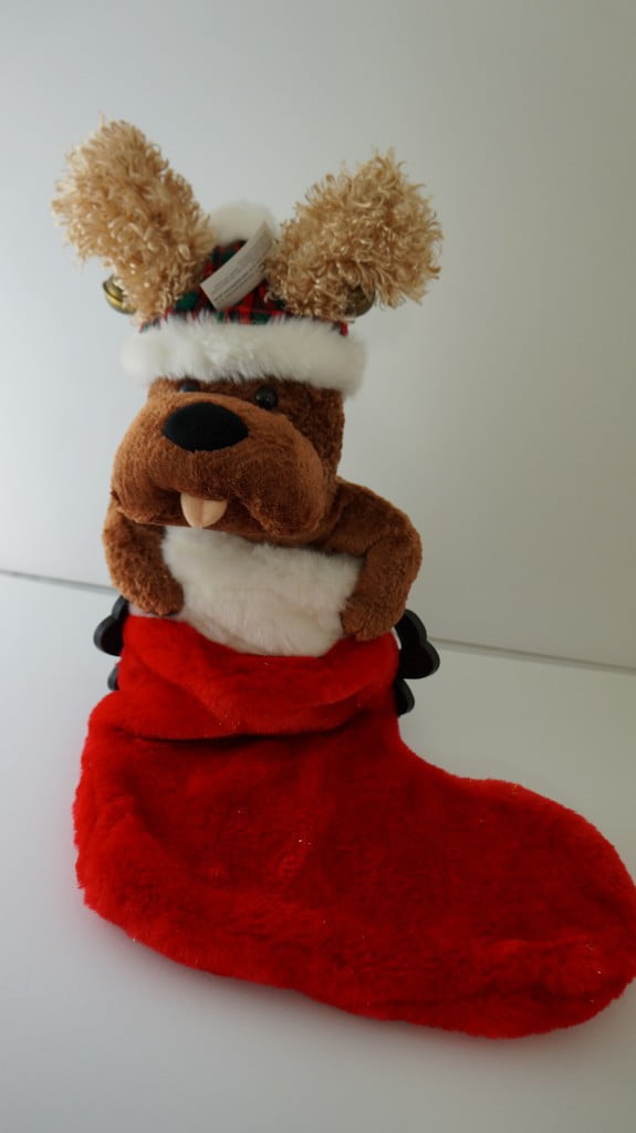 Χριστουγεννιάτικη διακοσμητική μπότα, σκυλάκι 55εκ - 1