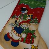 Χριστουγεννιάτικη μπότα, δύο χιονάνθρωποι 43εκ - 1