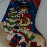 Χριστουγεννιάτικη μπότα, αρκουδάκι και χιονάνθρωπος 43εκ - 1