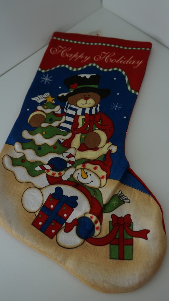Χριστουγεννιάτικη μπότα, αρκουδάκι και χιονάνθρωπος 43εκ - 1