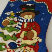 Χριστουγεννιάτικη μπότα, αρκουδάκι και χιονάνθρωπος 43εκ - 2