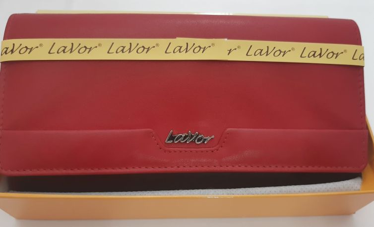 Πορτοφόλι γυναικείο μεγάλο δερμάτινο κόκκινο LAVOR RFID protection