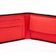 Πορτοφόλι δερμάτινο Mario Rossi κόκκινο και μαύρο