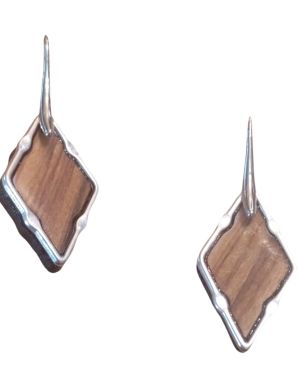 Σκουλαρίκια από ξύλο ελιάς Ρόμβος