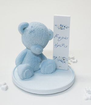 Αρκουδάκι δώρο για νεογέννητο μπλε