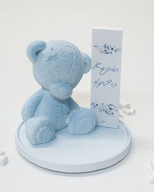 Αρκουδάκι δώρο για νεογέννητο μπλε