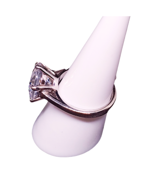Ασημένιο δαχτυλίδι μονόπετρο Νο.57