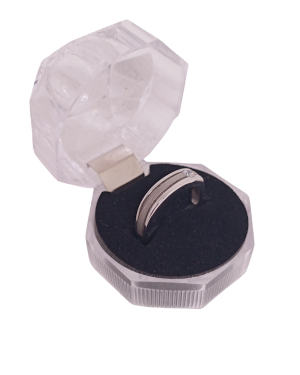 Δαχτυλίδι ασημένιο βεράκι με ζιργκόν ματ και λουστρέ